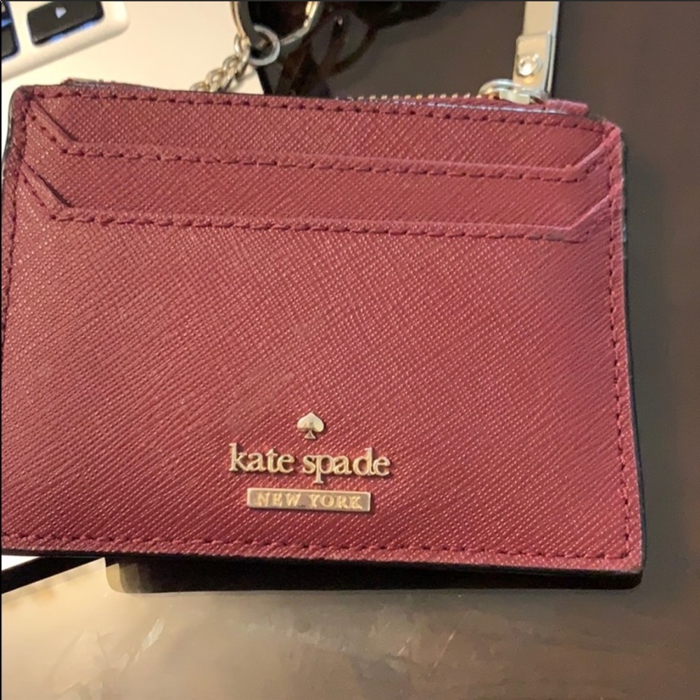 Burgundy  card holder w/ key ring . NOT SOLD YET!
